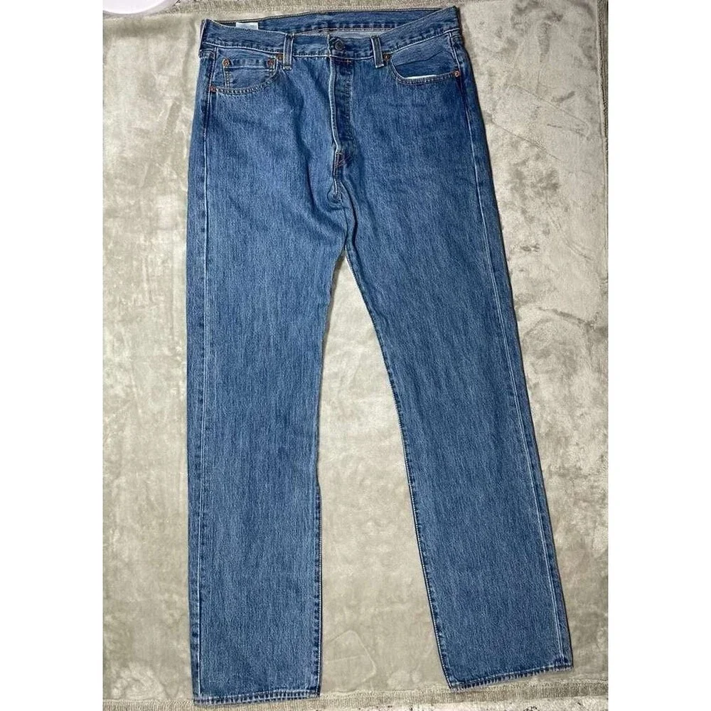 Levi's 501 Button Fly Jeans Men Size 36x36 Straight Denim Irregular